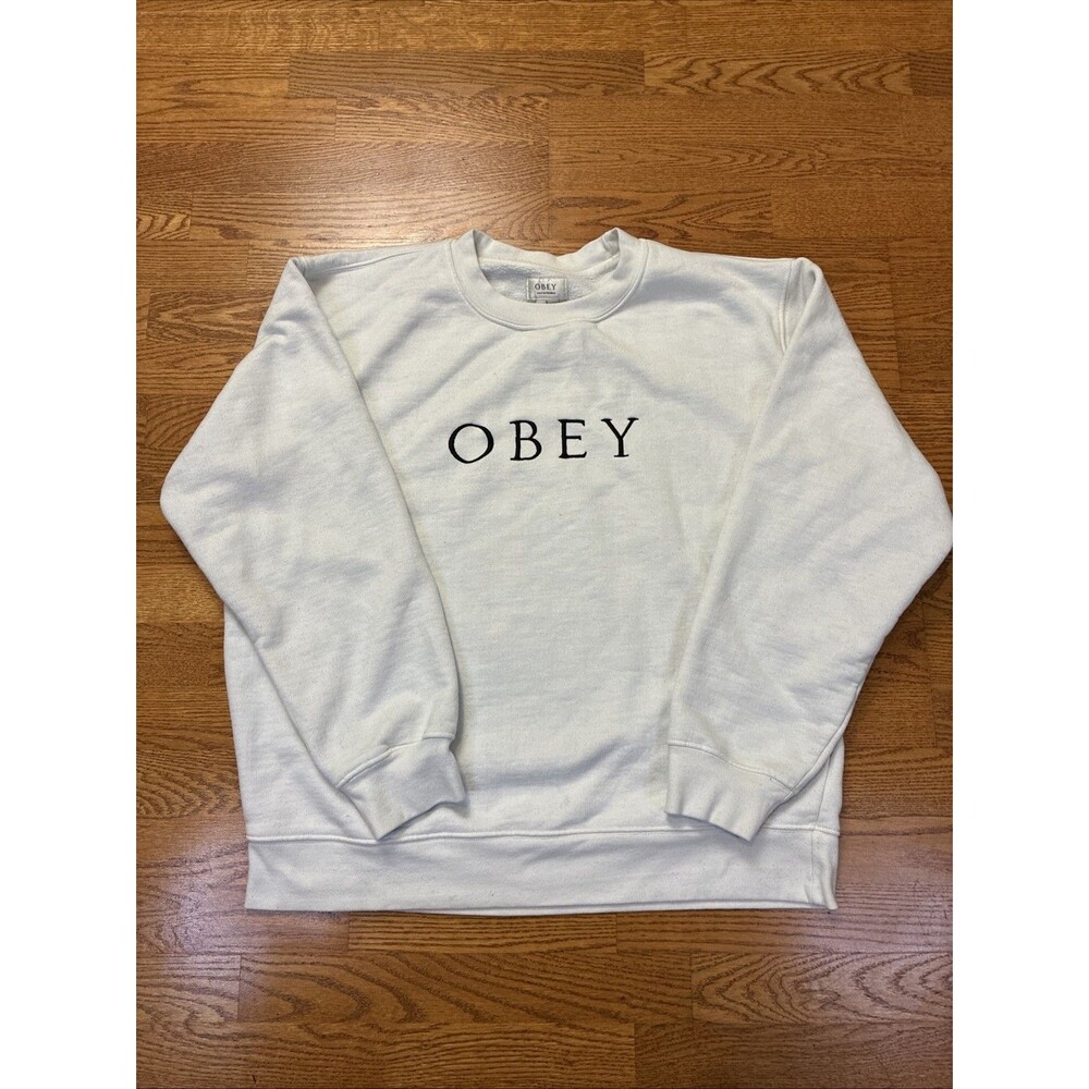 OBEY Sustainable Embroidered Logo Crewneck Sweater
